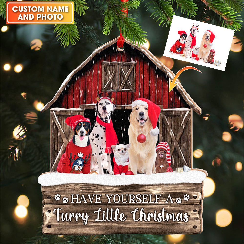 Pet House Christmas Custom Photo - Gift For Pet Lover - Personalized Custom Shaped Wooden Ornament