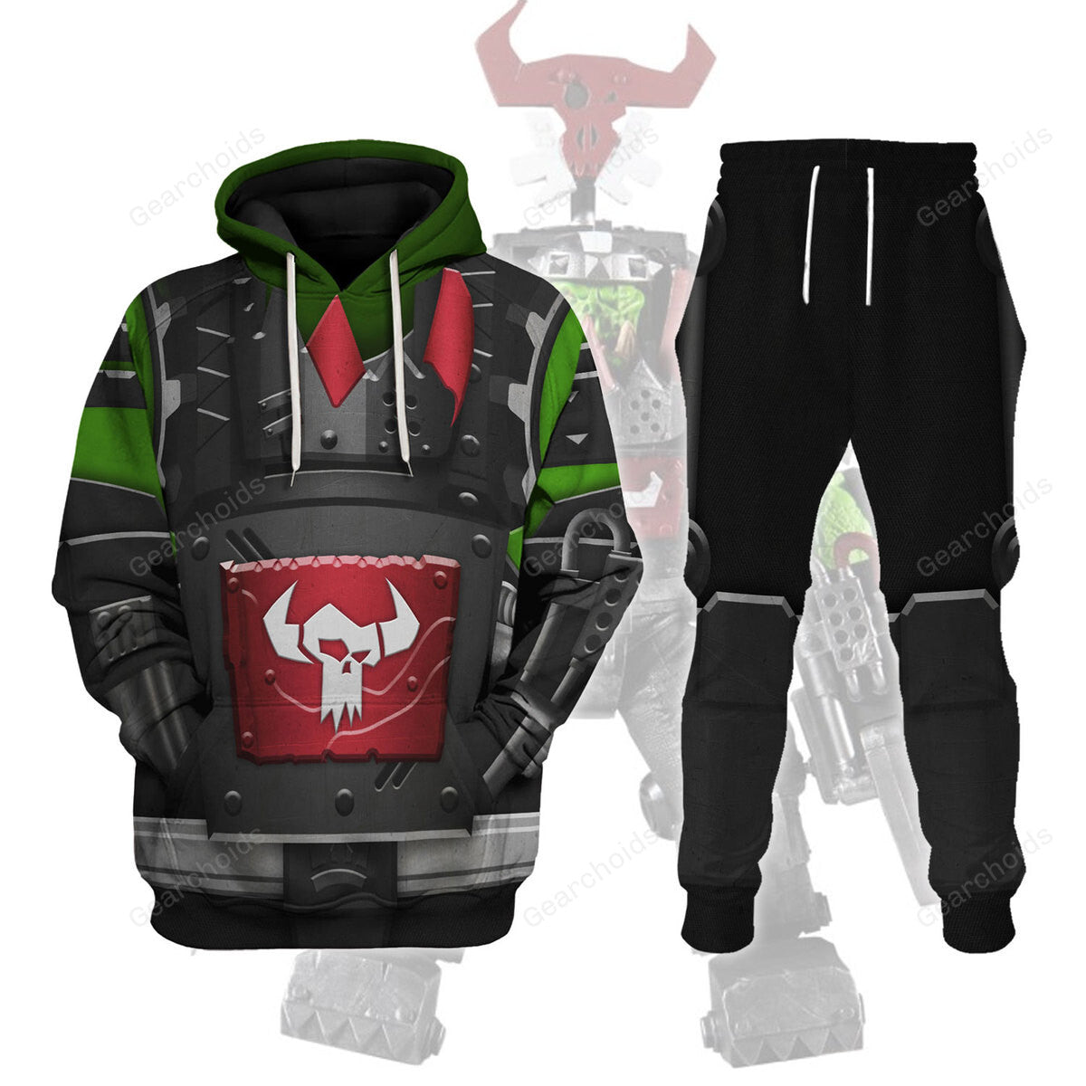 Warhammer Ork Meganob with Shoota Mega Action - Fandom Hoodie Sweatshirt Sweatpants