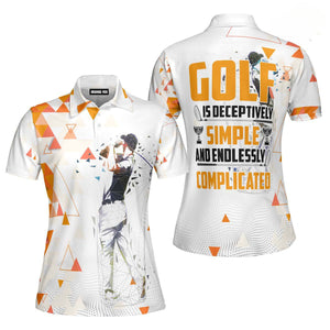 Golf Is Deceptively Simple Complicated Orange Polo Shirt For Women