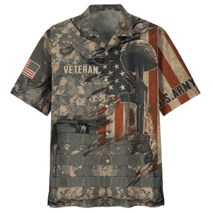 Us Army Veteran Gun - Hawaiian Shirt