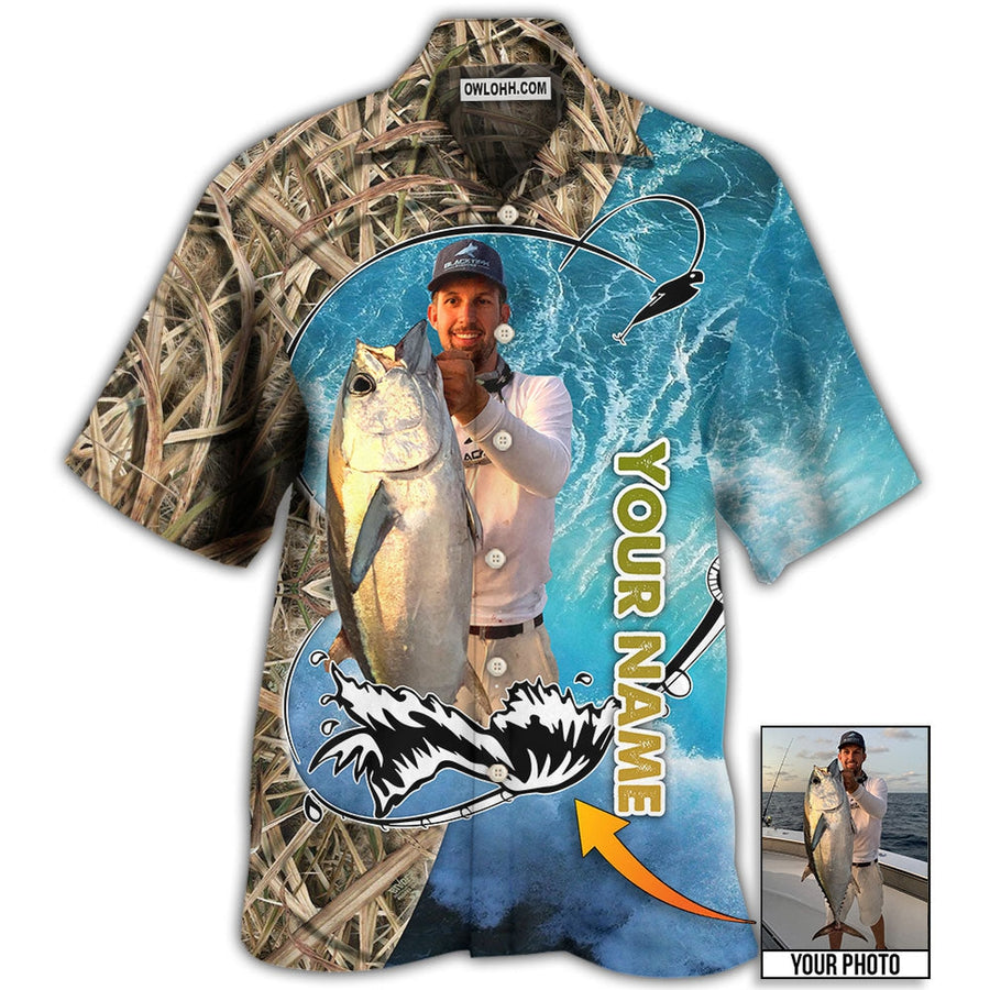 Custom Photo Fishing Blue Water Cool - Personalized Hawaiian Shirt