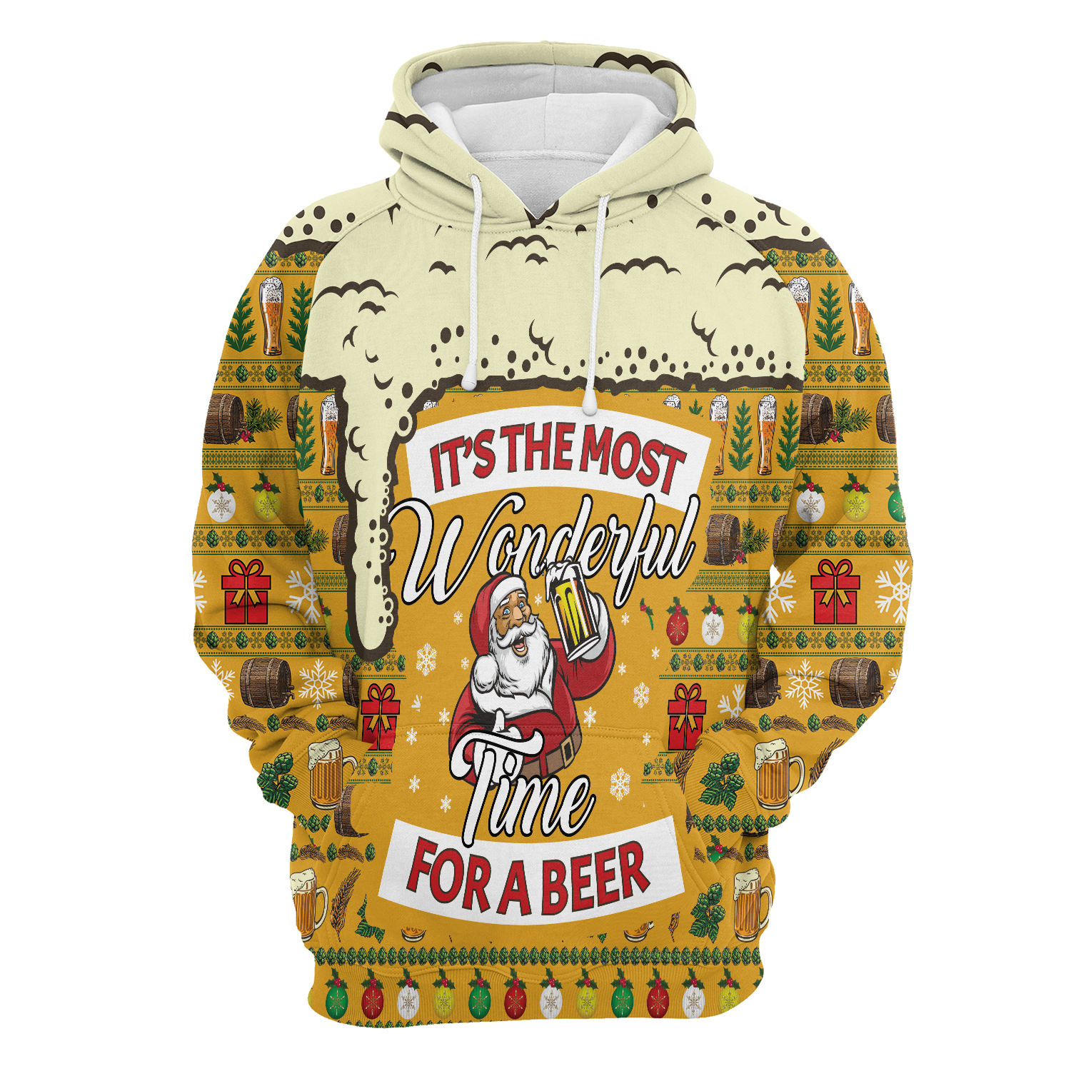 Christmas Most Wonderful Time For Beer - Hoodie