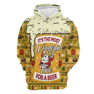 Christmas Most Wonderful Time For Beer - Hoodie