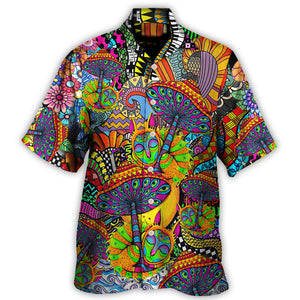 Hippie Peace Life Color Floral Style - Hawaiian Shirt