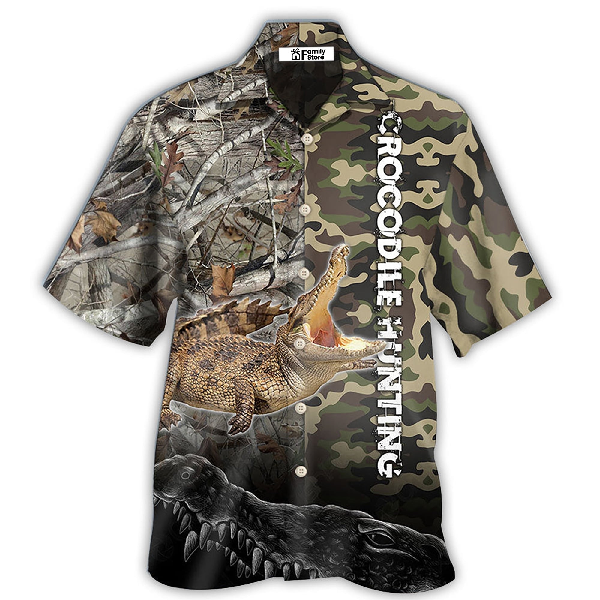 Hunting Crocodile Hunting Camo - Gift For Hunting Lovers - Hawaiian Shirt