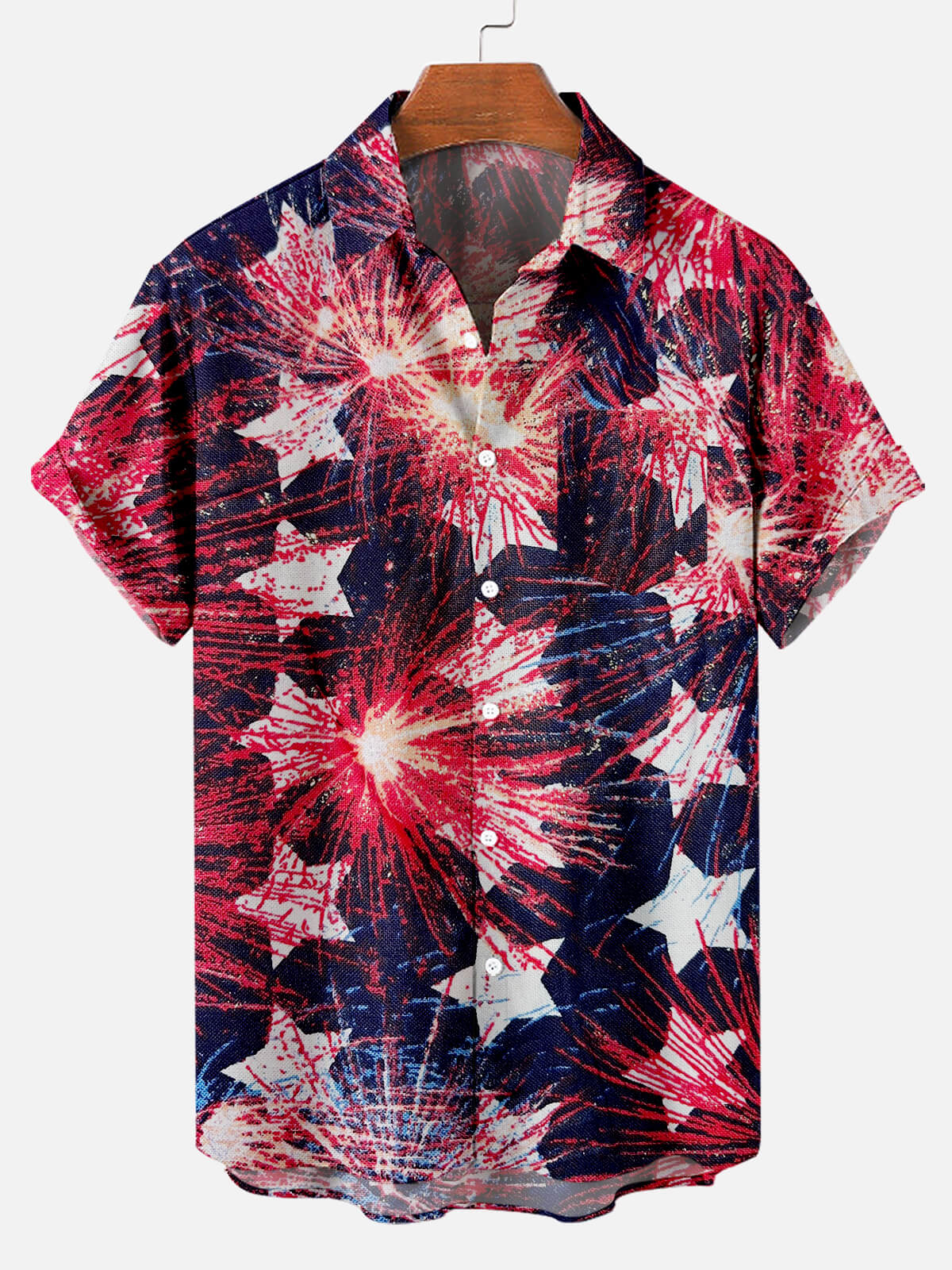 Independence Day Star Firework Pattern - Hawaiian Shirt