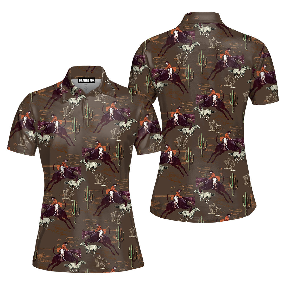 Cowboy Cowgirl Horse Racing Kentucky Derby Polo Shirt For Women