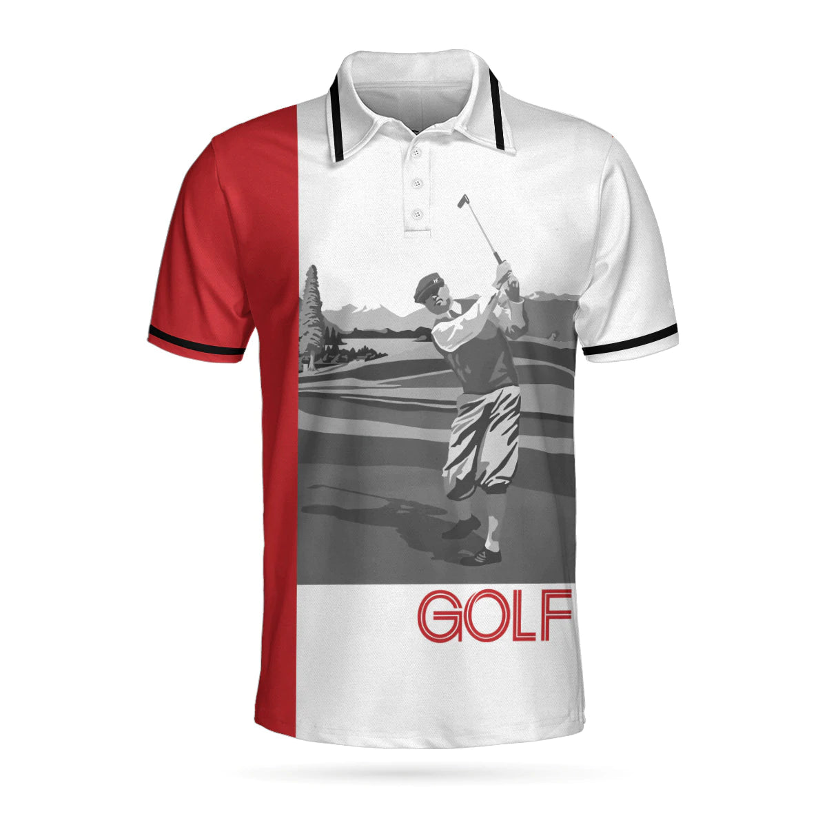 Man Playing Golf Polo Shirt For Men