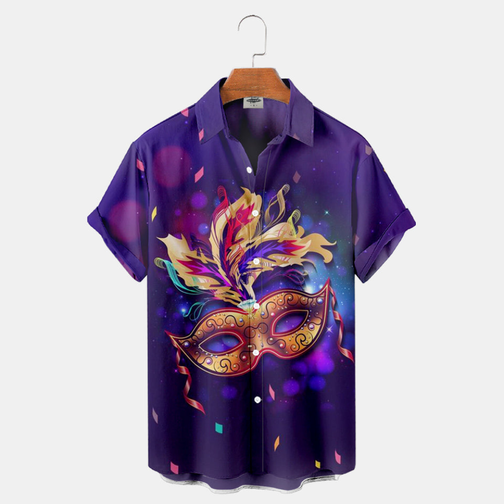 Mardi Gras Carnival Decoration Mask - Hawaiian Shirt