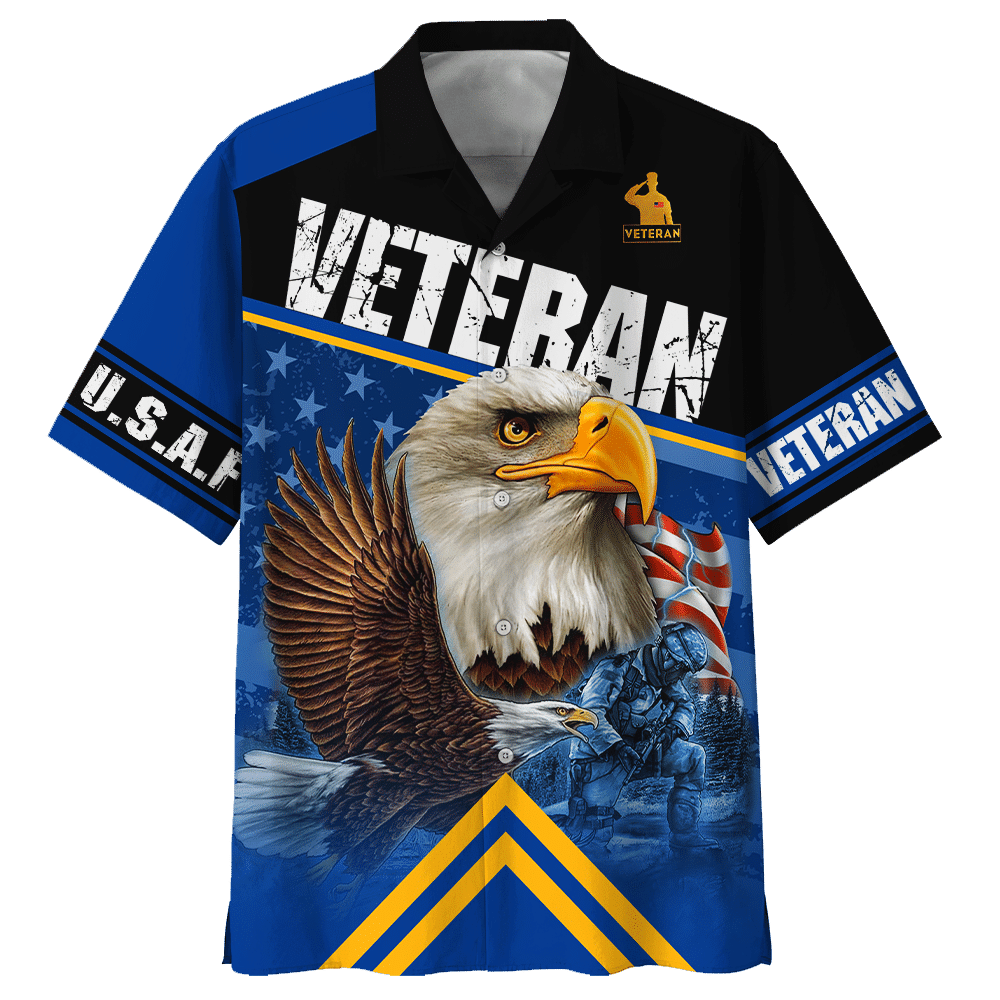 Veteran Soldier And Eagle - Hawaiian Shirt