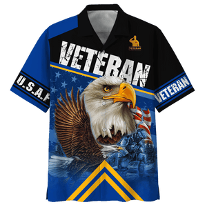 Veteran Soldier And Eagle - Hawaiian Shirt