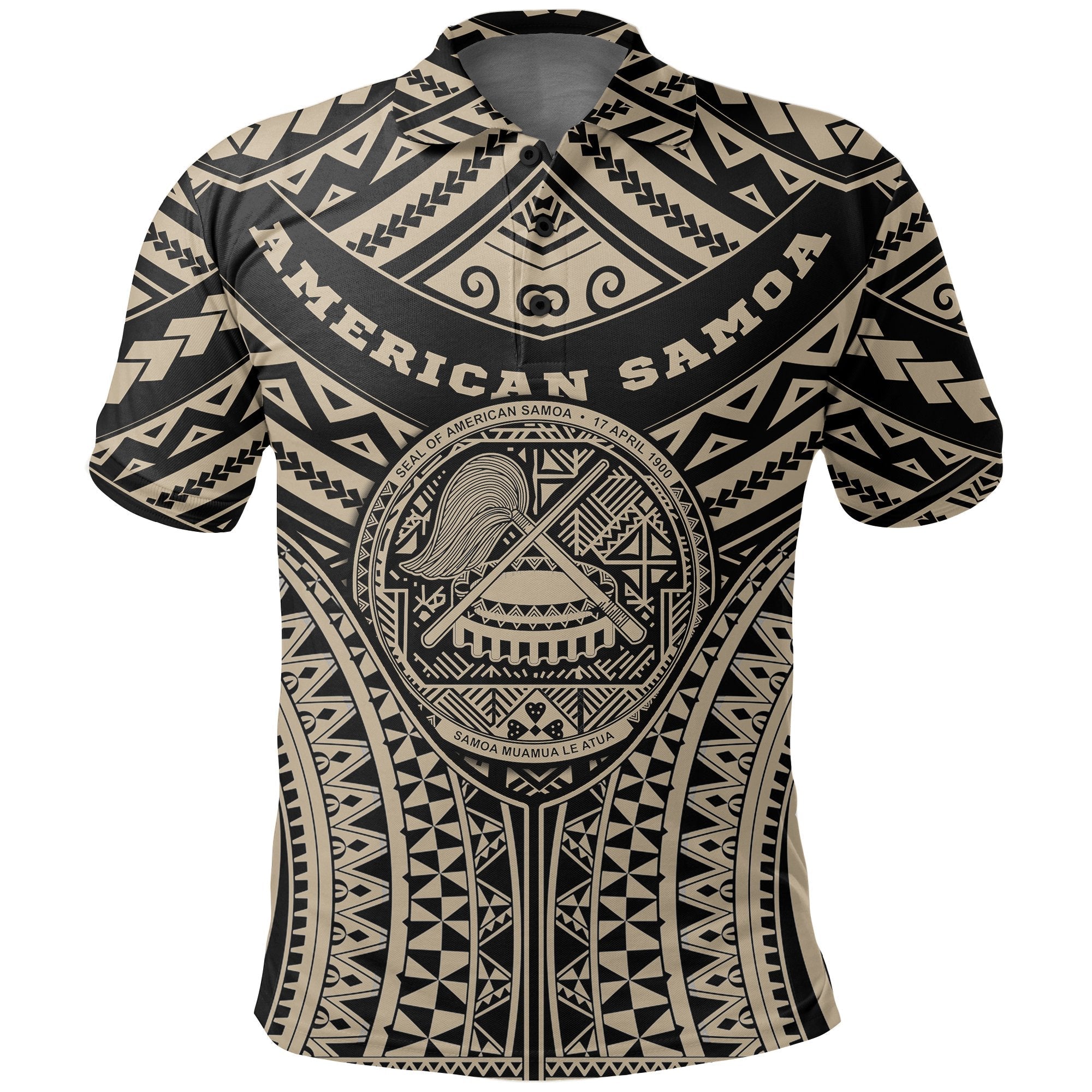 Polynesian Tattoo American Samoa Tribal Tattoo Golf Polo Shirt For Men