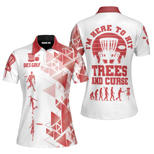 I'm Just Here To Hit Trees Red Evolution Polo Shirt For Women