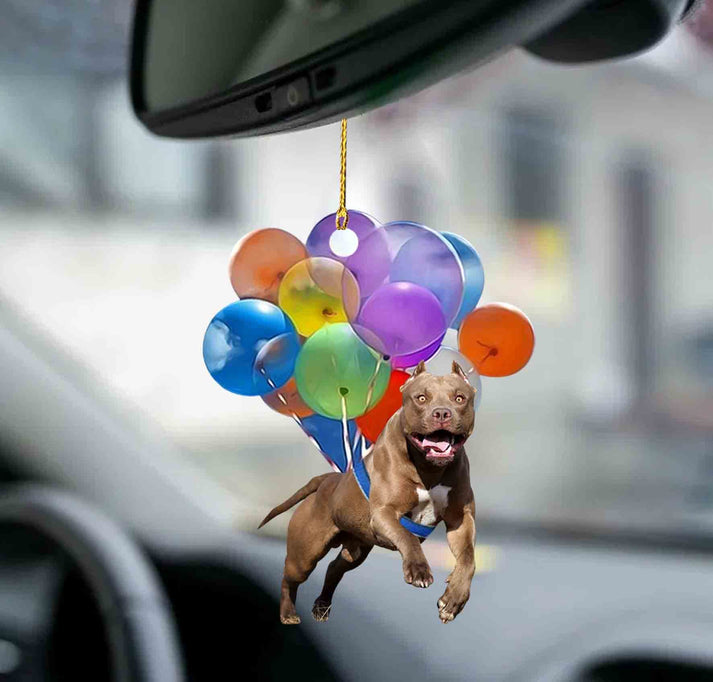 Pitbull Fly With Bubbles Ornament - Gift For Dog Lover