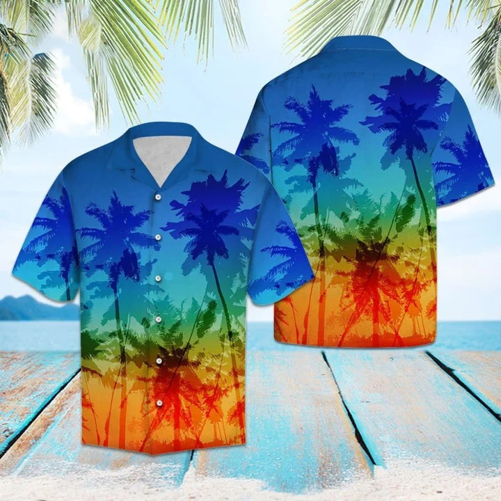 Beach Shirt Lgbt Coconut Palm - Hawaiian Shirt