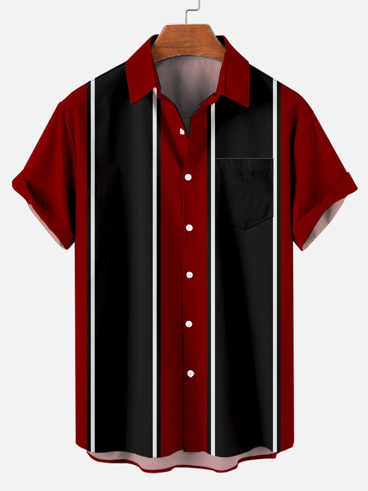 Christmas Striped Black Red Pattern - For Men And Women - Hawaiian Shirt