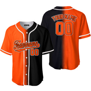 Personalized Black White Orange Fade Fashion Baseball Tee Jersey