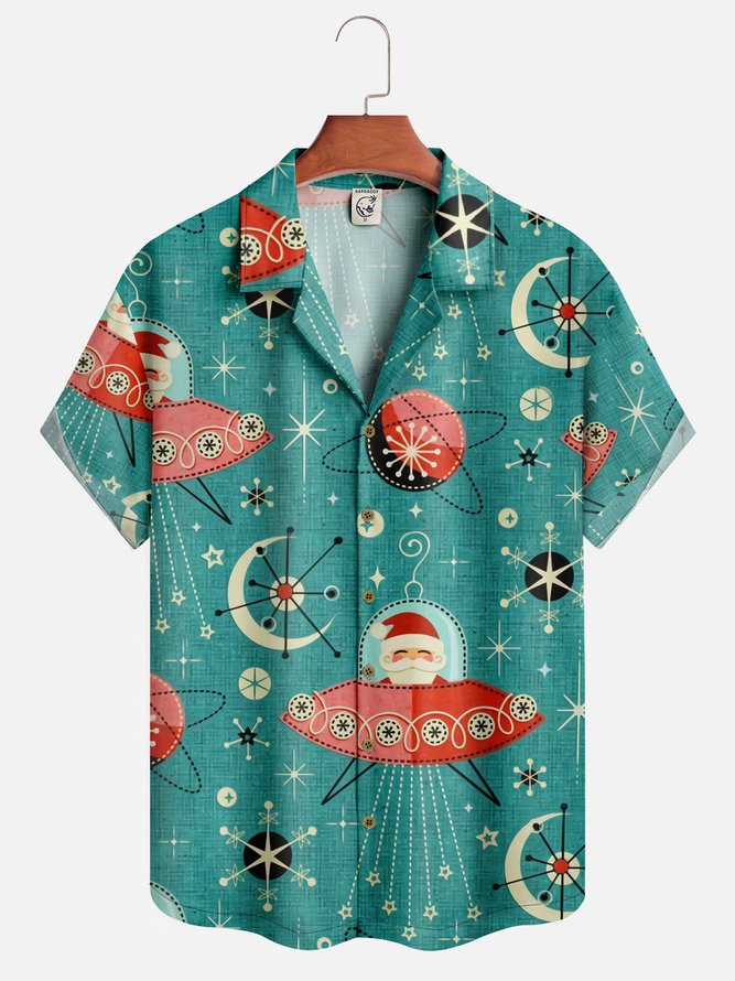 Christmas Medieval Spaceship Santa Claus - Hawaiian Shirt