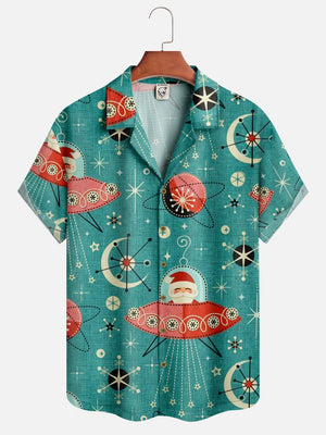 Christmas Medieval Spaceship Santa Claus - Hawaiian Shirt