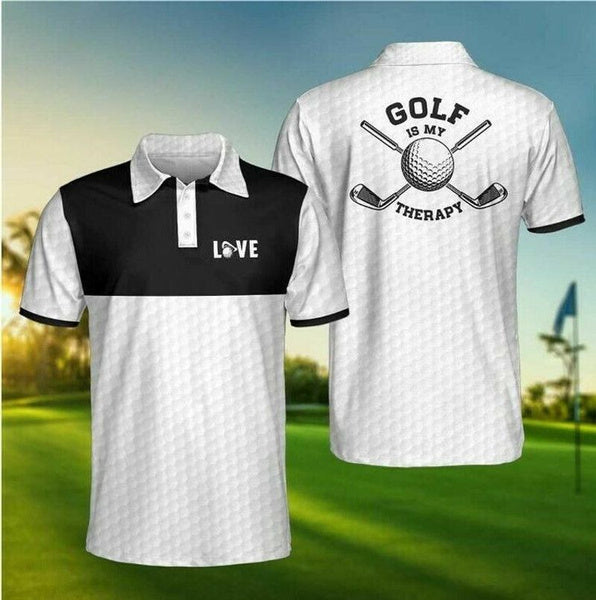 Golf Is My Therapy Polo Shirt For Men