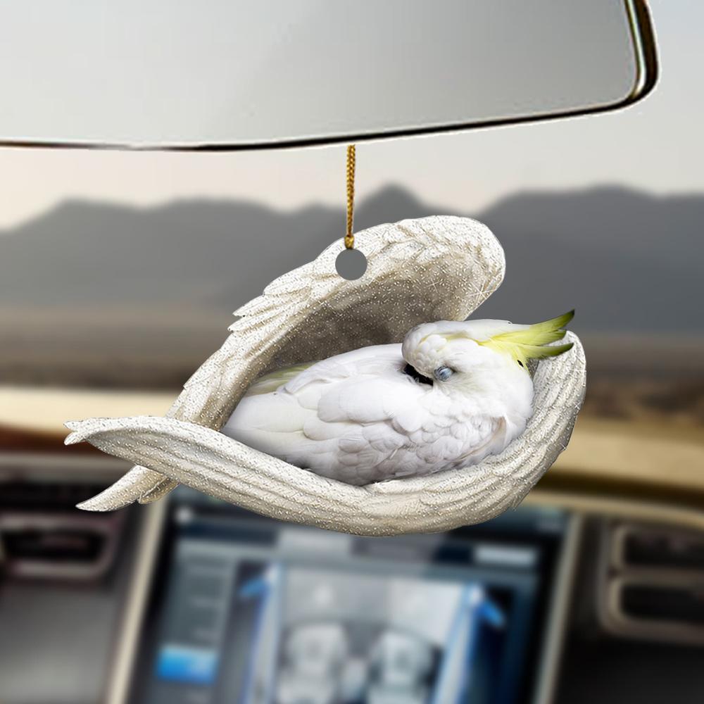 Cockatoo Sleeping Angel Ornament - Gift For Bird Lovers