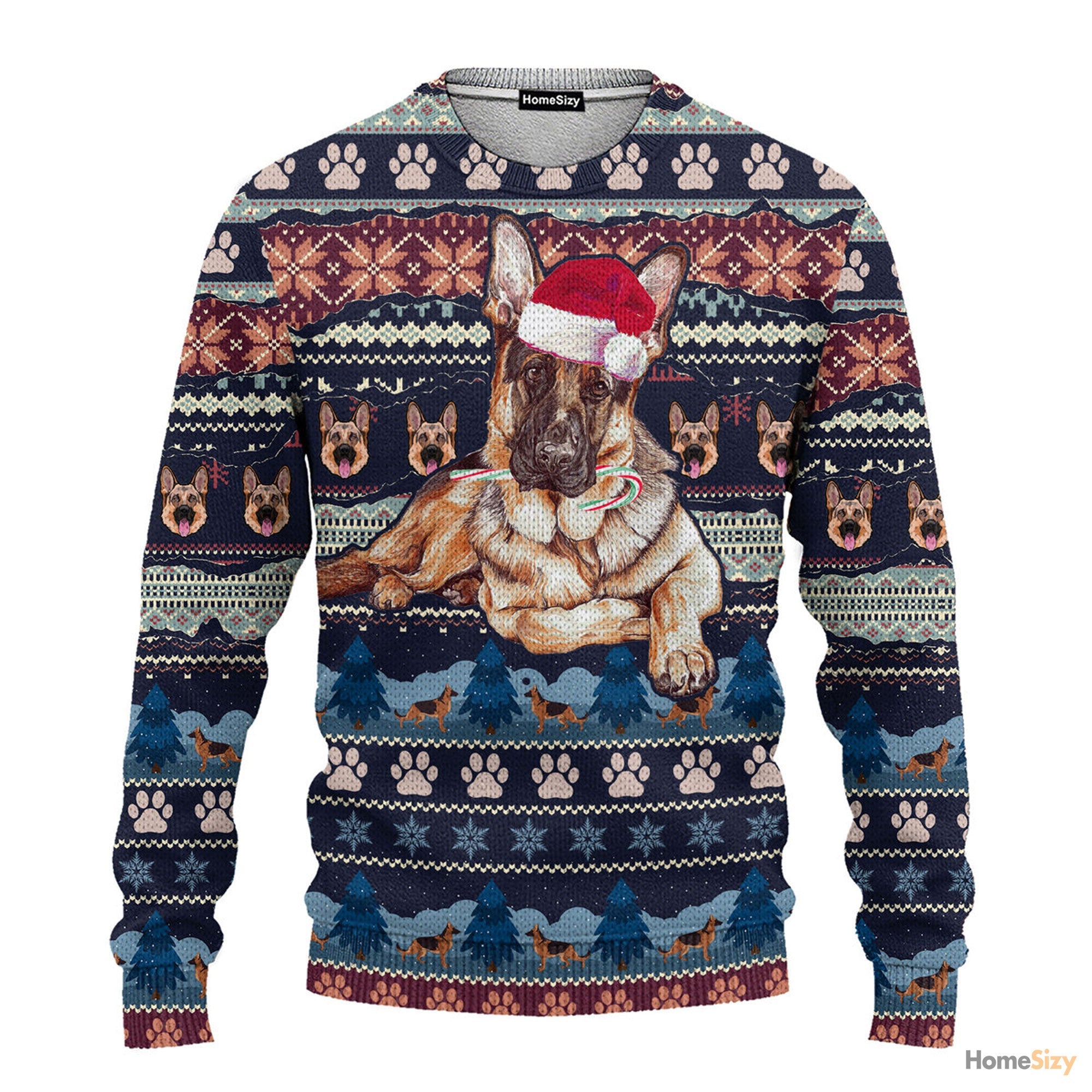 Animal German Shepherd Dog Ugly Christmas Sweater