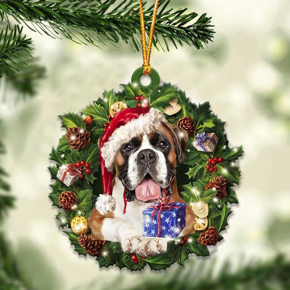 Boxer And Christmas Ornament - Gift For Dog Lover