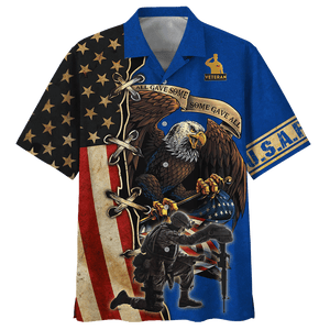 Air Force Eagle With Soldier Some Gave All Blue - Hawaiian Shirt