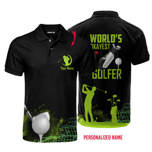 Custom Name World's Okayest Golfer Golf Lover - Men Polo Shirt