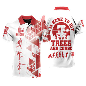 I'm Just Here To Hit Trees Red Evolution Polo Shirt For Men