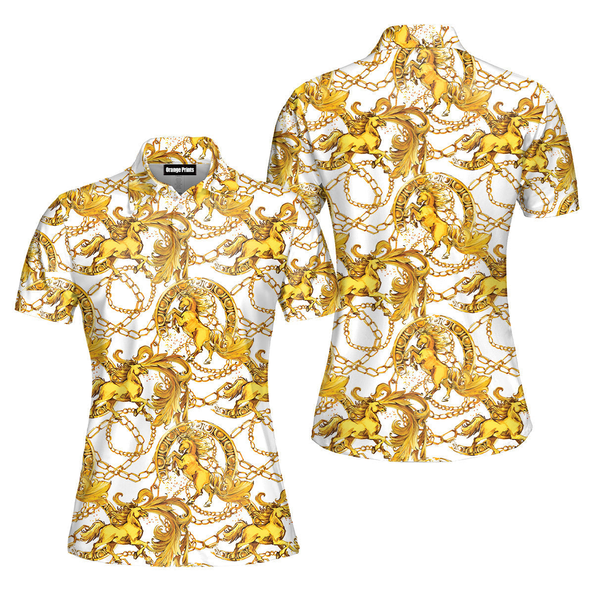 Golden Horses Polo Shirt For Women