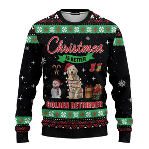 Animal Christmas Is Better With Golden Retriever Ugly Christmas Sweater