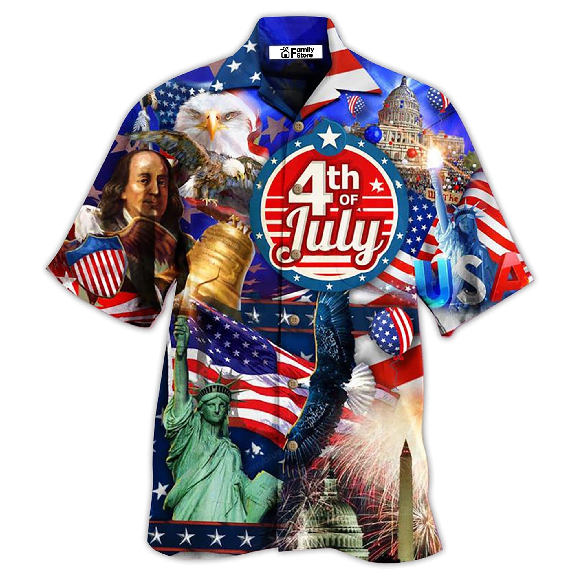 Independence Day America Love July Style - Hawaiian Shirt