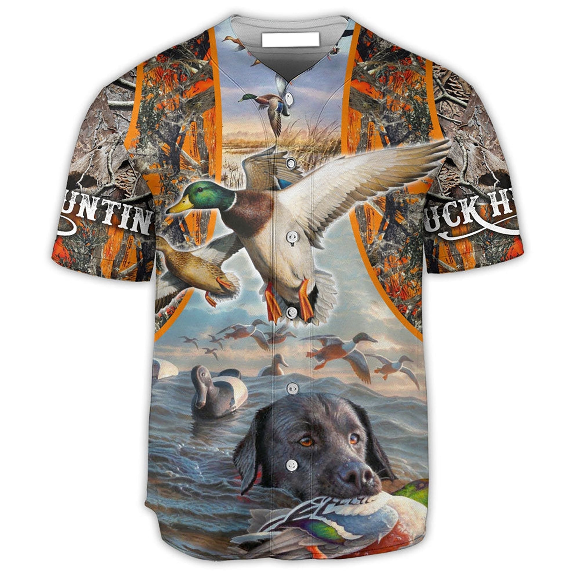 Hunting Duck Forest - Gift For Hunting Lover - Baseball Tee Jersey