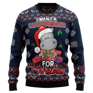 I Want A Hippopotamus Christmas Ugly Sweater