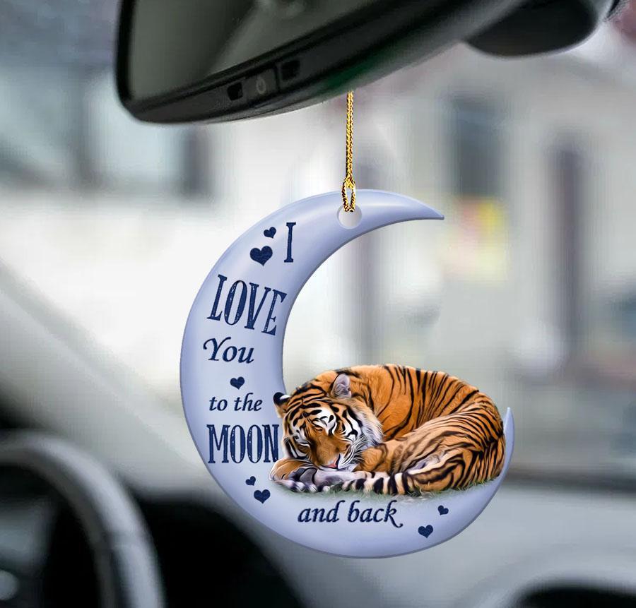 Tiger Moon Back Two Sided Ornament - Gift For Animal Lover