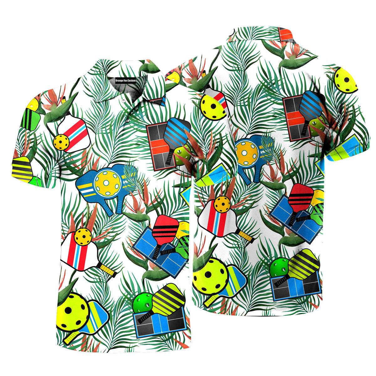 Pickleball Tropical Polo Shirt For Men