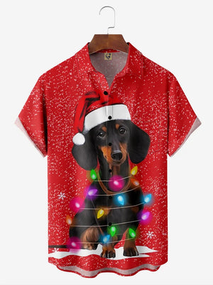 Christmas Dachshund Dog Light Snow - Hawaiian Shirt