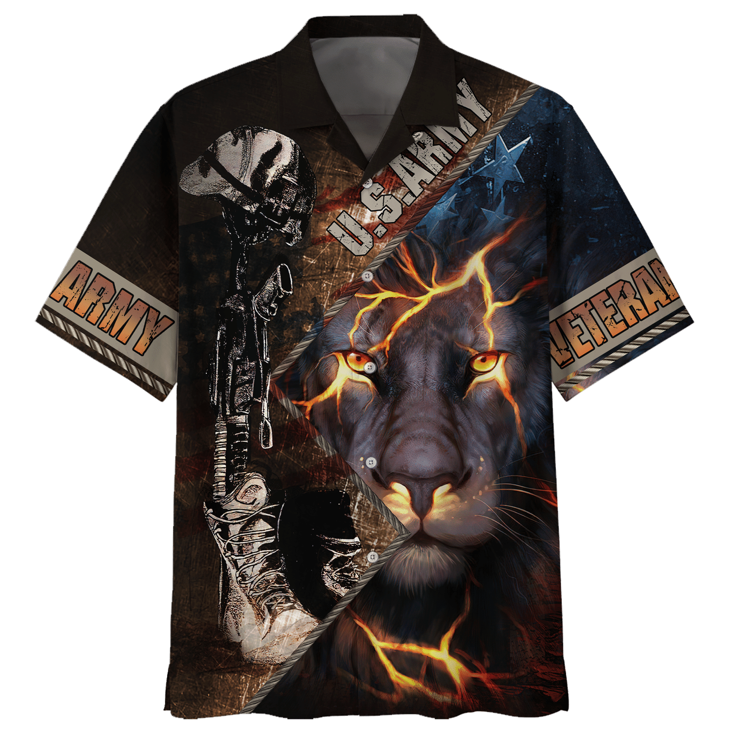 Us Army Veteran Lion - Hawaiian Shirt