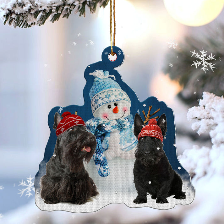 Schnauzer Cute Snowman Ornament - Gift For Dog Lover