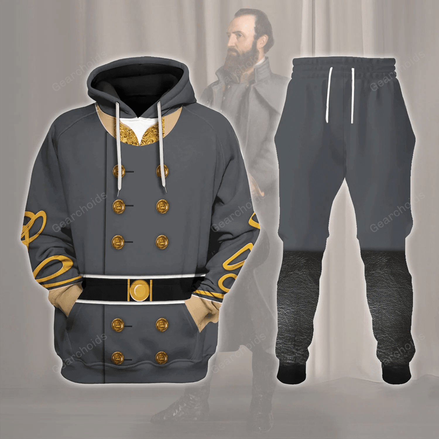 Avis89 General Thomas Stonewall Jackson Costume - Hoodie Sweatshirt Sweatpants