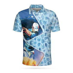 Golf Swing Abstract With Golf Club Header Pattern Polo Shirt For Men