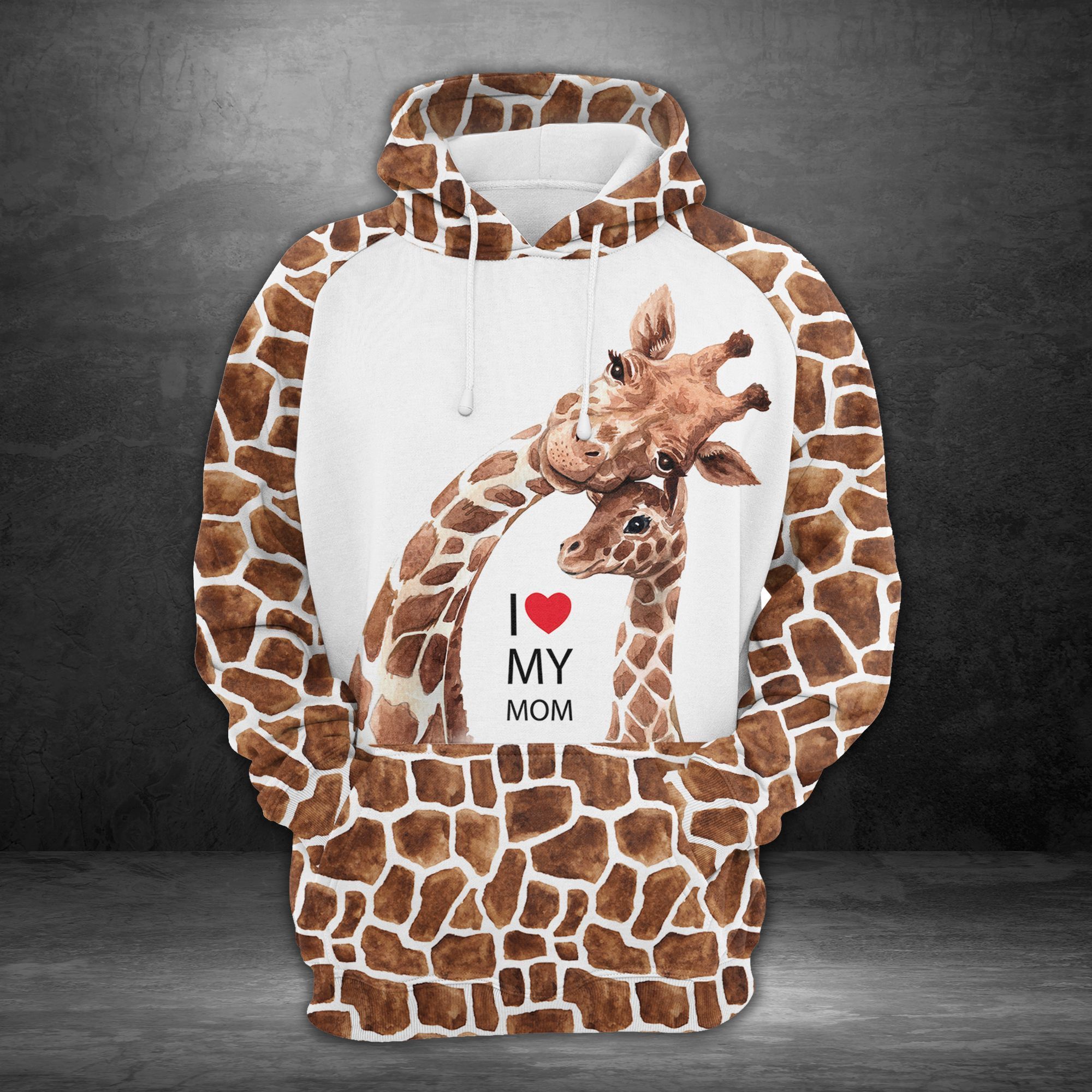 I Love Mom Giraffe - Hoodie 