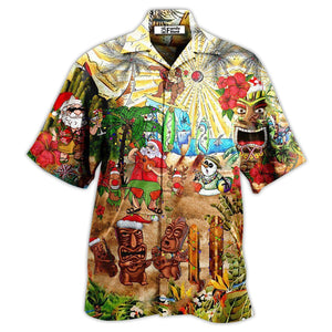 Christmas Mele Kalikimaka From Hawaii With Flower - Hawaiian Shirt