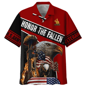 Army Eagle Honor The Fallen Red - Hawaiian Shirt