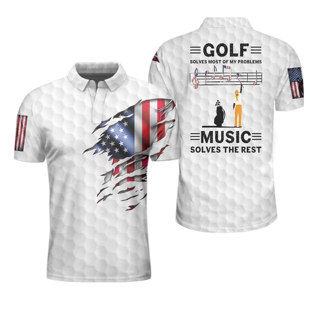 Golf Music Solve My Problems Polo Shirt For Men