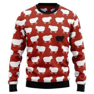 Sheep Black And White Christmas Ugly Sweater