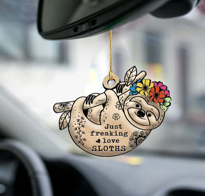 Sloth Freaking Love Two Sided Ornament - Gift For Animal Lovers