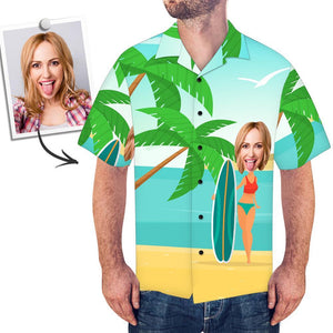 Custom Photo Vacation Surfing - For Men And Women - Personalized Hawaiian Shirt