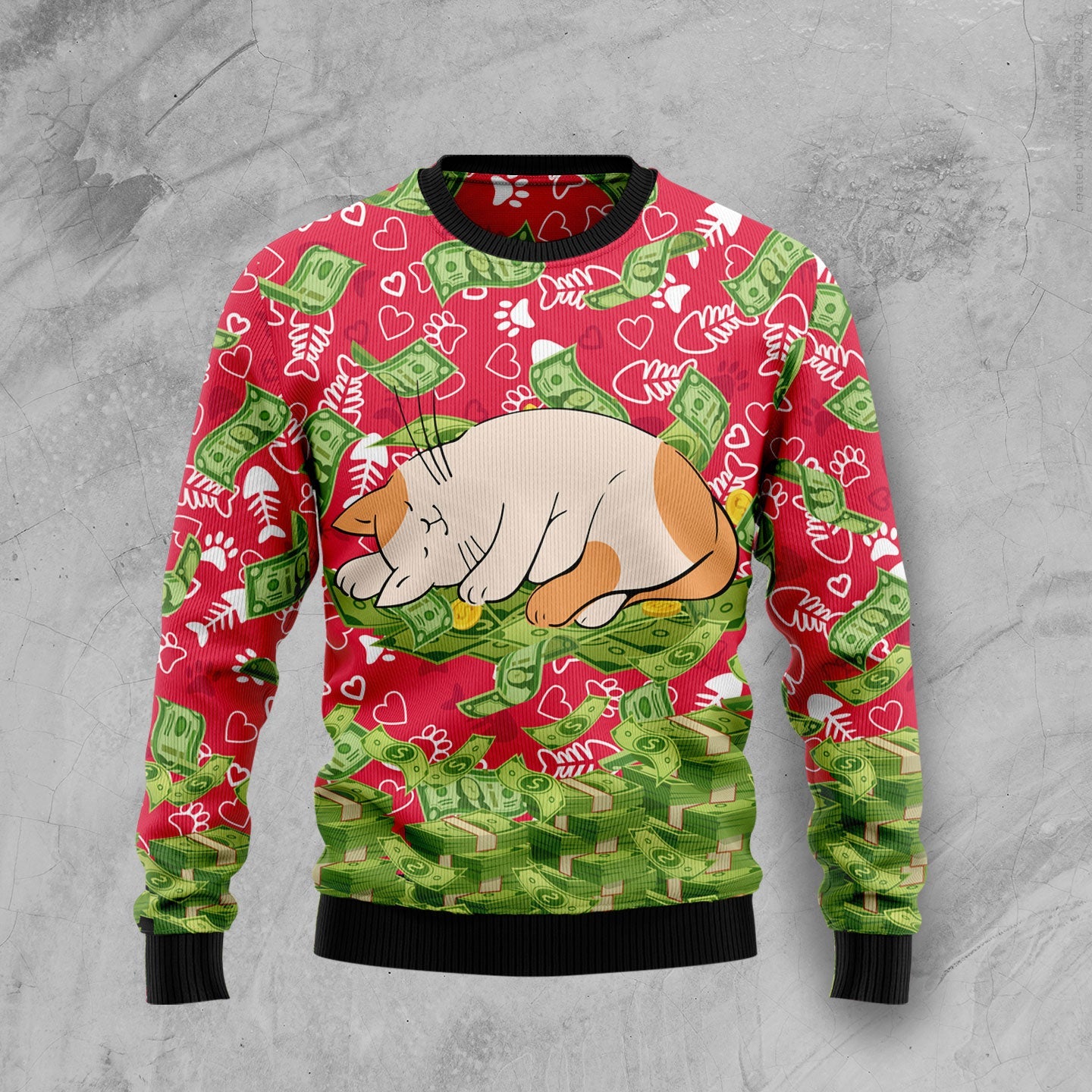 I Work Hard So That My Cat Can Have A Better Life Funny Ugly Sweater